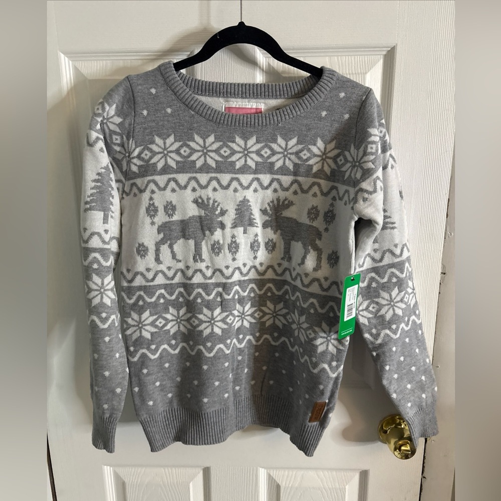 NWT Women’s Tipsy Elves Classic Moose Christmas Sweater Size Small
